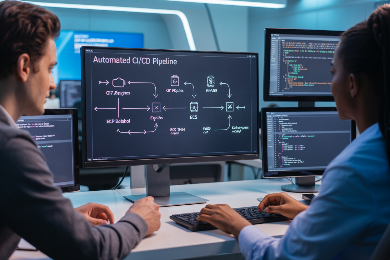 Automated CI/CD Pipeline - A Complete Git Branching, Linking to AWS ECR and AW ECS Deployment Strategy for Multi-Developer Teams